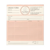 Bloc-note Formulaire de commande Logo personnalisé (Devant)