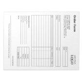 Bloc-note Formulaire de commande | Modèle modifiable pour pe (Devant)