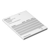 Bloc-note Formulaire de commande noir blanc clair (Incliné)