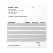 Bloc-note Formulaire de commande noir blanc clair (Devant)