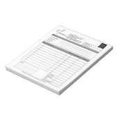 Bloc-note Formulaire de commande personnalisable Facture ave (Tourné)