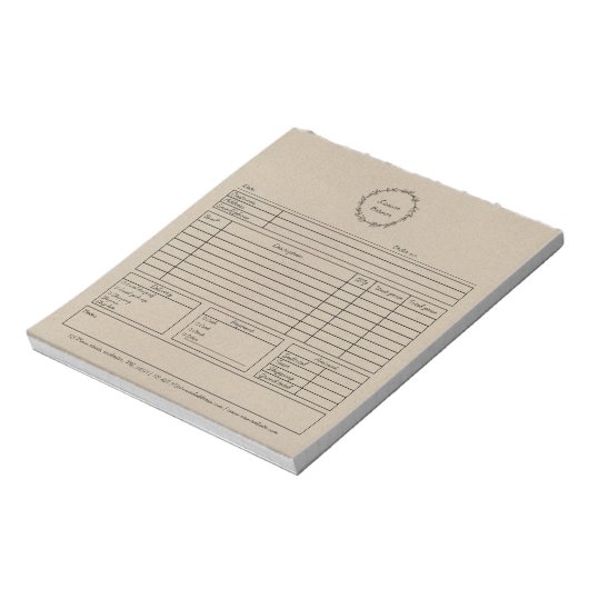 Bloc-note Formulaire de commande rustique (Tourné)