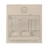 Bloc-note Formulaire de commande rustique (Devant)