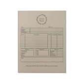 Bloc-note Formulaire de commande rustique (Tourné)