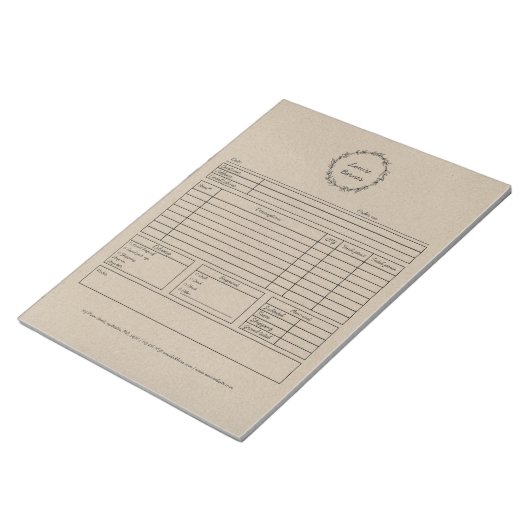 Bloc-note Formulaire de commande rustique (Incliné)
