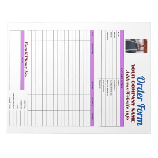 Bloc-note Formulaire de commande SewCraft (Devant)