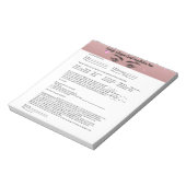 Bloc-note Formulaire de consentement Or du Rose de test de c (Tourné)