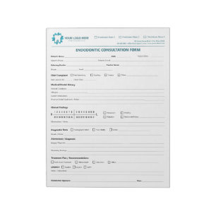 Bloc-note Formulaire de consultation endodontique personnali