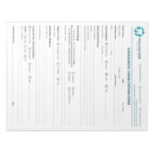 Bloc-note Formulaire de consultation endodontique personnali (Devant)