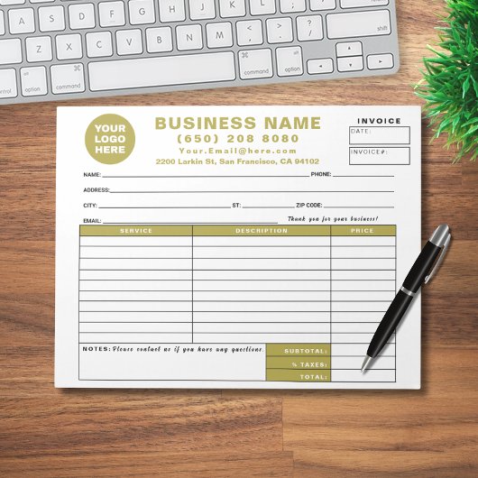 Bloc-note Formulaire de devis commercial facture de vente re