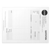 Bloc-note Formulaire de devis et de facture personnalisés (Devant)