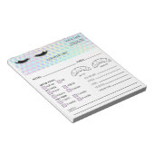 Bloc-note Formulaire de dossier client pour cils holographiq (Incliné)