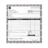 Bloc-note Formulaire de facture commerciale frontière simple (Devant)