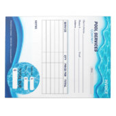 Bloc-note Formulaire de facture de services de piscine (Devant)