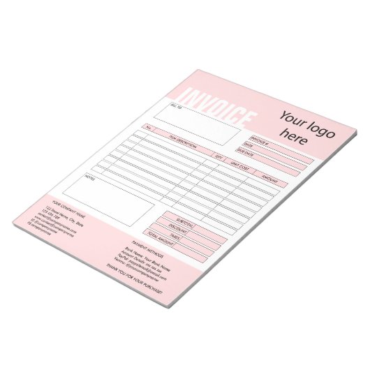 Bloc-note Formulaire de facture Demande de devis d'entrepris (Incliné)