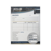 Bloc-note Formulaire de facture des services de nettoyage au (Tourné)