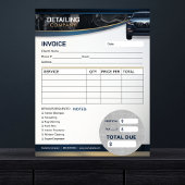 Bloc-note Formulaire de facture des services de nettoyage au