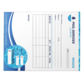 Bloc-note Formulaire de facture des services de piscine (Devant)