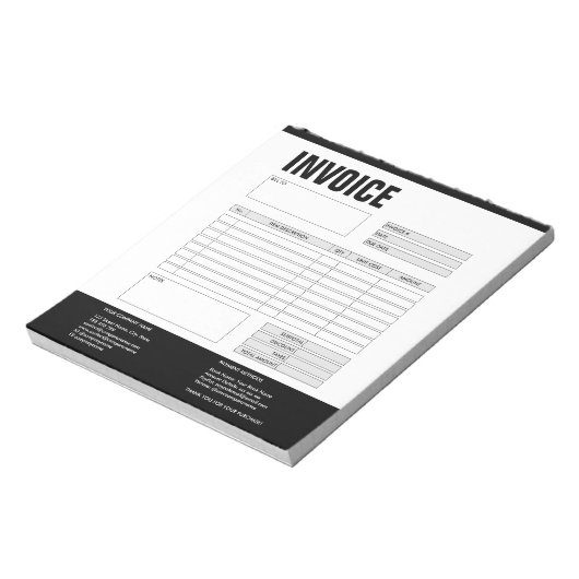 Bloc-note Formulaire de facture devis d'entreprise Ajouter u (Tourné)