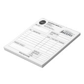 Bloc-note Formulaire de facture personnalisé avec logo, Entr (Tourné)