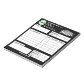 Bloc-note Formulaire de facture personnalisé avec logo noir (Tourné)