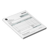 Bloc-note Formulaire de facture professionnelle moderne vert (Incliné)