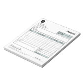 Bloc-note Formulaire de facture professionnelle moderne vert (Tourné)