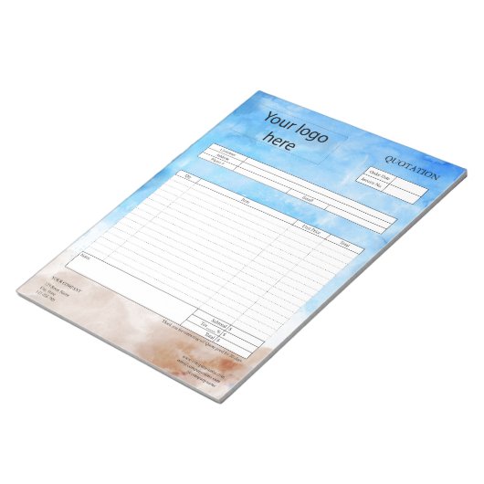 Bloc-note Formulaire de soumission professionnelle, facture  (Incliné)