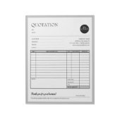 Bloc-note Formulaire de vente de facture Gris Moderne (Tourné)