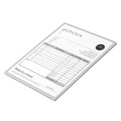 Bloc-note Formulaire de vente de facture Gris Moderne (Incliné)