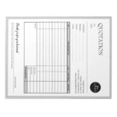 Bloc-note Formulaire de vente de facture Gris Moderne (Devant)