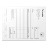 Bloc-note Formulaire d'estimation | Professionnel minimalist (Devant)