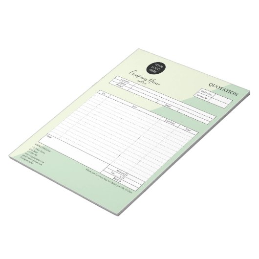 Bloc-note Formulaire devis d'entreprise, facture, ajoutez vo (Incliné)