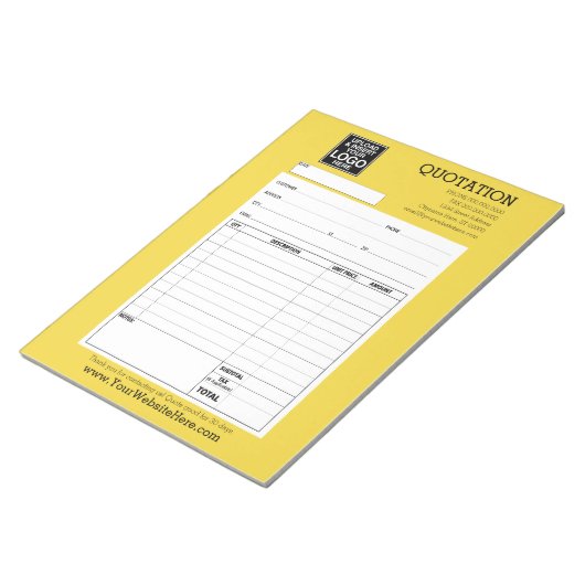 Bloc-note Formulaire - Devis ou facture d'entreprise (Incliné)