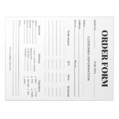 Bloc-note Formulaire d'ordre commercial minimal (Devant)