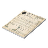 Bloc-note Formulaires de commande de reçu de vente de factur (Tourné)
