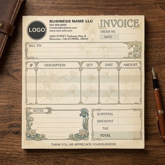Bloc-note Formulaires de commande de reçu de vente de factur
