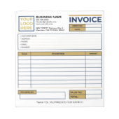 Bloc-note Formulaires de facture de vente d'entreprise impri (Devant)