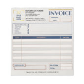 Bloc-note Formulaires de facture de vente minimaux pour les  (Devant)