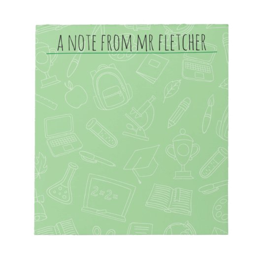 Bloc-note Fournitures scolaires à main personnalisée Motif P (Devant)