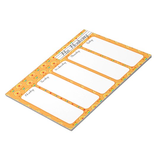 Bloc-note Fournitures scolaires et Coeurs arc-en-ciel École (Incliné)