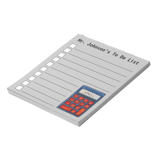Bloc-note Fournitures scolaires Math Calculatrice de l'ensei (Tourné)