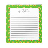 Bloc-note Fournitures scolaires Motif vert avec lignes (Devant)