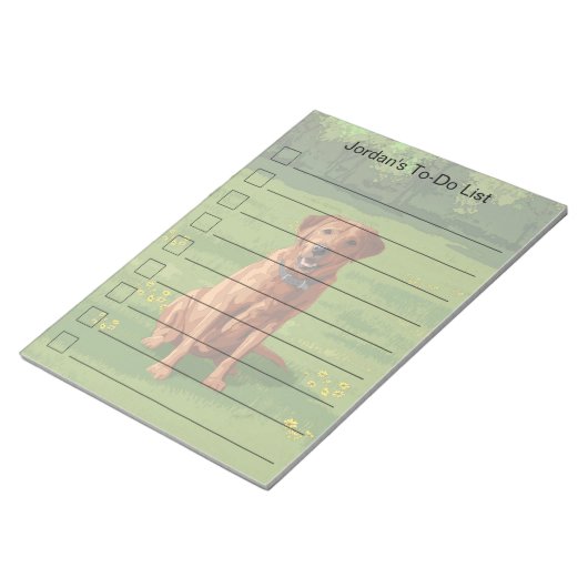 Bloc-note Fox Red Yellow Labrador Retriever Chien (Incliné)