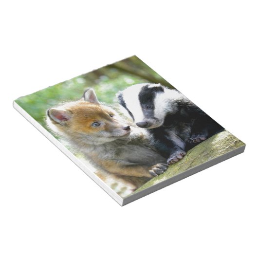Bloc-note Foxcub & Badger Cute ! (Incliné)