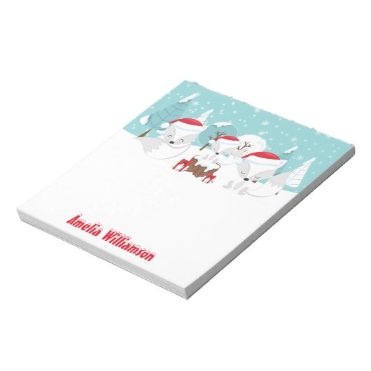 Bloc-note Foxes arctiques des bois de Noël (Tourné)