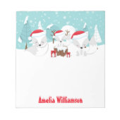 Bloc-note Foxes arctiques des bois de Noël (Devant)