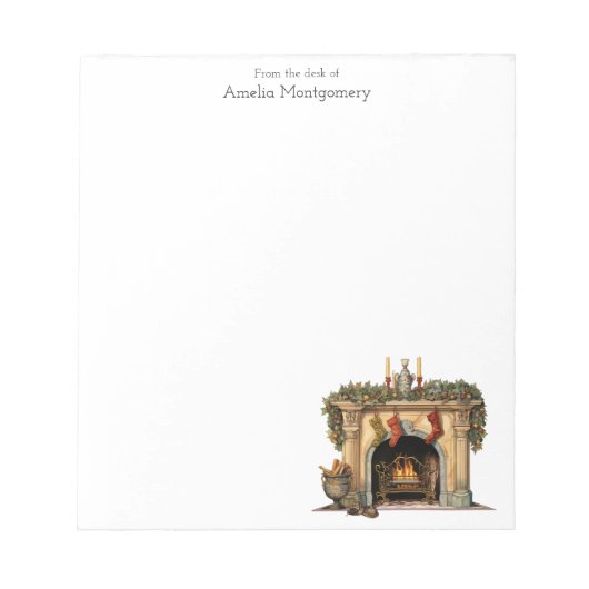 Bloc-note Foyer victorien cosy Noël (Devant)