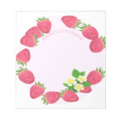 Bloc-note Fraise blanche rose (Devant)