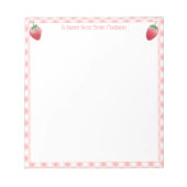Bloc-note Fraise douce rose En vichy Check Girl's (Devant)